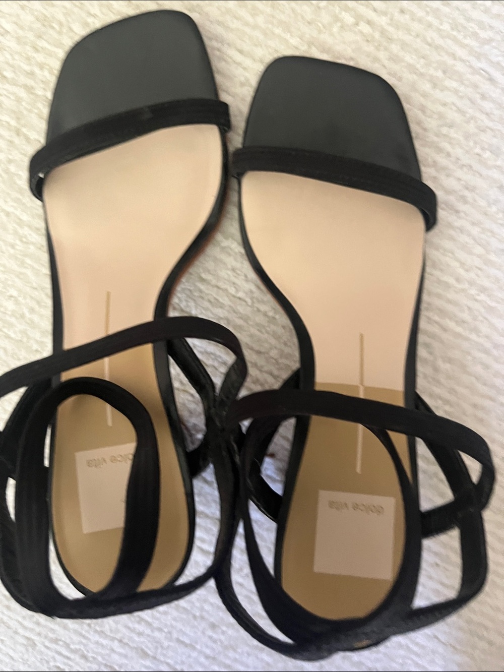 Dolce Vita Black Strappy Square-Toe Heels - Picture 6 of 9